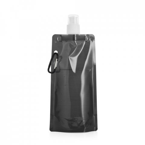 KWILL. Squeeze dobr&aacute;vel em PE com sistema "push-pull" e acabamento transl&uacute;cido (460 mL) - Preto