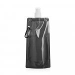 KWILL. Squeeze dobr&aacute;vel em PE com sistema "push-pull" e acabamento transl&uacute;cido (460 mL) - Preto