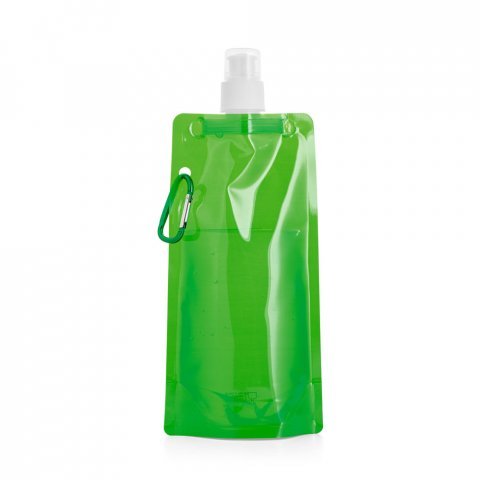 KWILL. Squeeze dobr&aacute;vel em PE com sistema "push-pull" e acabamento transl&uacute;cido (460 mL) - Verde