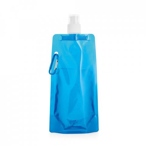 KWILL. Squeeze dobr&aacute;vel em PE com sistema "push-pull" e acabamento transl&uacute;cido (460 mL) - Azul claro