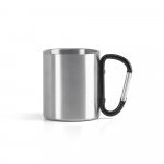 WINGS. Caneca em a&ccedil;o inox, com pega em forma e fun&ccedil;&atilde;o de mosquet&atilde;o (230 mL)