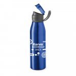 KORVER. Squeeze em alum&iacute;nio com tampa flip flop em AS e PP (650 mL) - Azul royal
