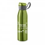 KORVER. Squeeze em alum&iacute;nio com tampa flip flop em AS e PP (650 mL) - Verde claro