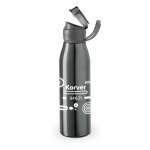 KORVER. Squeeze em alum&iacute;nio com tampa flip flop em AS e PP (650 mL) - Chumbo