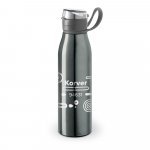 KORVER. Squeeze em alum&iacute;nio com tampa flip flop em AS e PP (650 mL) - Chumbo
