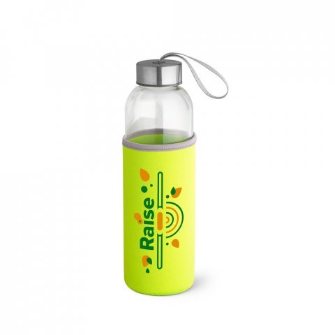 RAISE. Squeeze em vidro e tampa em a&ccedil;o inox com al&ccedil;a (520 mL) - Verde claro