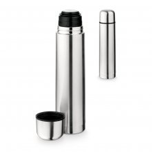 LITER. Garrafa t&eacute;rmica em a&ccedil;o inox de parede dupla isolada a v&aacute;cuo (1 L)