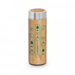 NATUREL. Garrafa t&eacute;rmica em a&ccedil;o inox 90% reciclado e bambu, de parede dupla isolada a v&aacute;cuo (430 mL) - Natural