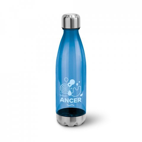 ANCER. Squeeze em AS, com tampa e base em a&ccedil;o inox (700 mL) - Azul