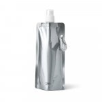 GILDED. Squeeze dobr&aacute;vel em PE com bico de sistema "push-pull" e acabamento metalizado (460 mL) - Cromado satinado