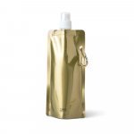 GILDED. Squeeze dobr&aacute;vel em PE com bico de sistema "push-pull" e acabamento metalizado (460 mL) - Dourado satinado
