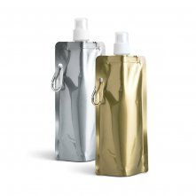 GILDED. Squeeze dobrável em PE com bico de sistema "push-pull" e acabamento metalizado 460 mL