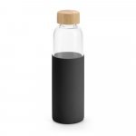 DAKAR. Squeeze em vidro borossilicato com tampa em bambu (600 mL) - Preto