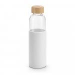 DAKAR. Squeeze em vidro borossilicato com tampa em bambu (600 mL) - Branco