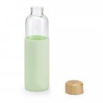DAKAR. Squeeze em vidro borossilicato com tampa em bambu (600 mL) - Verde claro