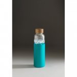 DAKAR. Squeeze em vidro borossilicato com tampa em bambu (600 mL) - Azul claro