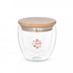 ECUADOR M. Copo em vidro isot&eacute;rmico (borossilicato), t&eacute;rmico com parede dupla isolada a ar (250 mL) - Natural