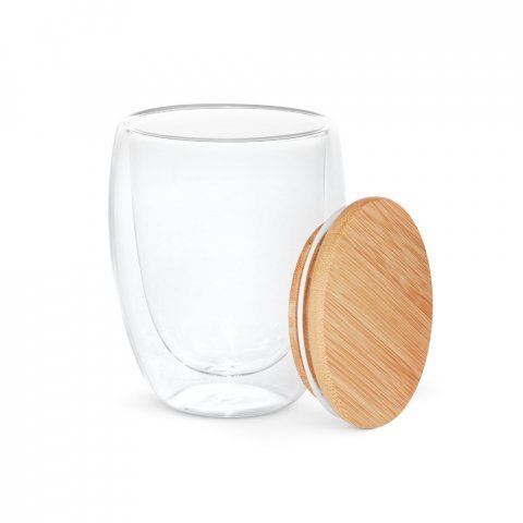 ECUADOR L. Copo em vidro isot&eacute;rmico (borossilicato), t&eacute;rmico com parede dupla isolada a ar (350 mL) - Natural