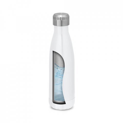 AMORTI. Garrafa t&eacute;rmica para sublima&ccedil;&atilde;o em a&ccedil;o inox, de parede dupla isolada a v&aacute;cuo (510 mL) - Branco