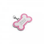 KRATOS. Chaveiro em formato de osso com linha colorida à volta - Rosa