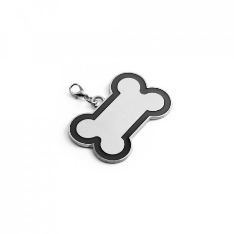 KRATOS. Chaveiro em formato de osso com linha colorida à volta - Preto