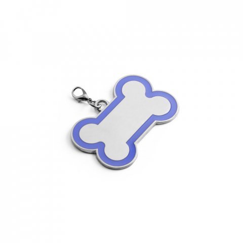 KRATOS. Chaveiro em formato de osso com linha colorida à volta - Azul