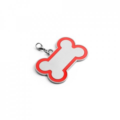 KRATOS. Chaveiro em formato de osso com linha colorida à volta - Vermelho