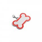KRATOS. Chaveiro em formato de osso com linha colorida à volta - Vermelho