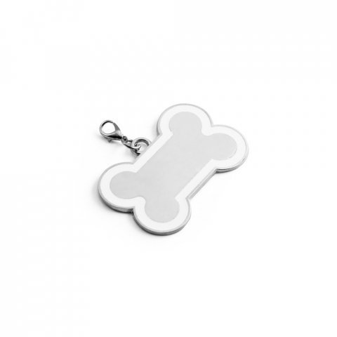 KRATOS. Chaveiro em formato de osso com linha colorida à volta - Branco