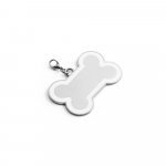 KRATOS. Chaveiro em formato de osso com linha colorida à volta - Branco