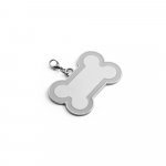 KRATOS. Chaveiro em formato de osso com linha colorida à volta - Cromado satinado