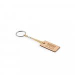 HOPPS. Chaveiro em bambu com cord&atilde;o em PET - Natural