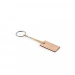 HOPPS. Chaveiro em bambu com cord&atilde;o em PET - Natural