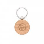 STEWIE ROUND. Chaveiro redondo em madeira de faia - Natural