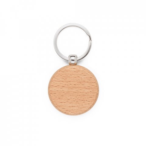 STEWIE ROUND. Chaveiro redondo em madeira de faia - Natural