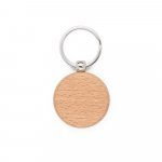 STEWIE ROUND. Chaveiro redondo em madeira de faia - Natural