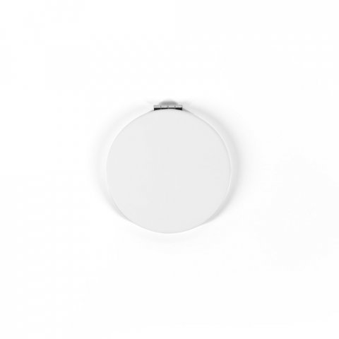 FREYA. Espelho redondo de dupla face com exterior em PU mate - Branco