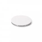 FREYA. Espelho redondo de dupla face com exterior em PU mate - Branco