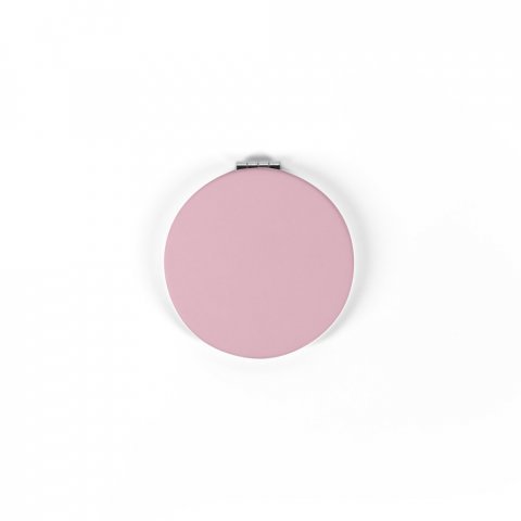FREYA. Espelho redondo de dupla face com exterior em PU mate - Rosa claro