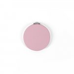 FREYA. Espelho redondo de dupla face com exterior em PU mate - Rosa claro
