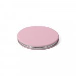 FREYA. Espelho redondo de dupla face com exterior em PU mate - Rosa claro