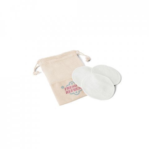 ELISE. Conjunto de 3 discos de limpeza facial lav&aacute;veis e reutiliz&aacute;veis - Natural