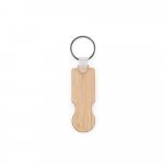 SHOPZ. Chaveiro em bambu com extremidade em formato de moeda - Natural