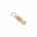 SHOPZ. Chaveiro em bambu com extremidade em formato de moeda - Natural