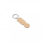 SHOPZ. Chaveiro em bambu com extremidade em formato de moeda - Natural
