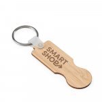 SHOPZ. Chaveiro em bambu com extremidade em formato de moeda