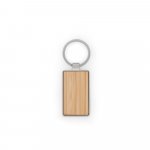 GASTON RECTANGULAR. Chaveiro em ferro com formato retangular em zinco e bambu - Natural