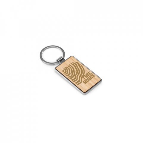 GASTON RECTANGULAR. Chaveiro em ferro com formato retangular em zinco e bambu - Natural