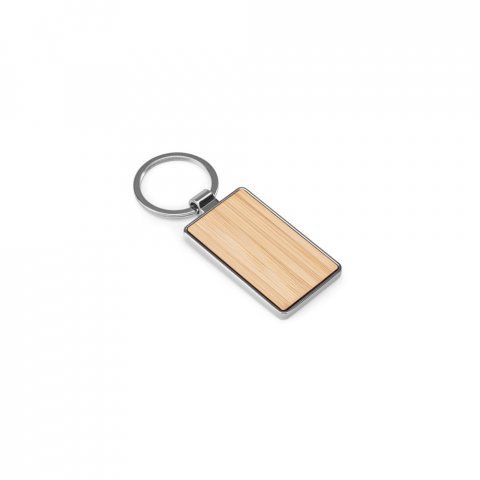 GASTON RECTANGULAR. Chaveiro em ferro com formato retangular em zinco e bambu - Natural