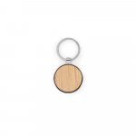 GASTON ROUND. Chaveiro em ferro com formato redondo em zinco e bambu - Natural